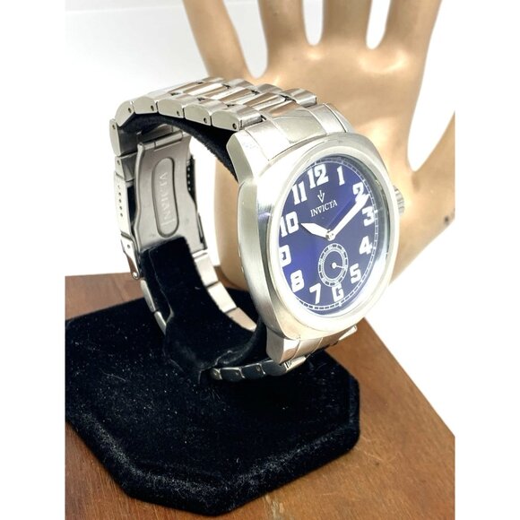 Invicta Men's Watch 15079 Vintage Quartz Blue Dial Silver Stainless Steel 46mm - Picture 15 of 15